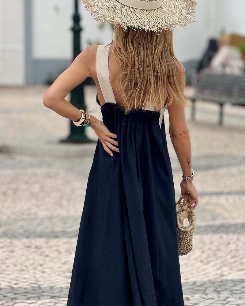 Sienna | Elegantes Kleid mit Offenem Rücken und Modischem Kreuzkragen