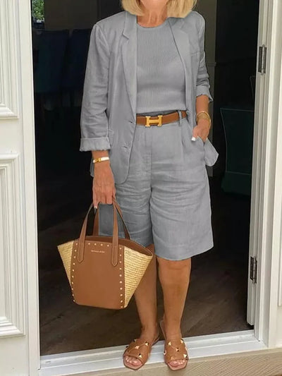 Madelein – Lässiges Zweiteiliges Set mit Blazer und Shorts