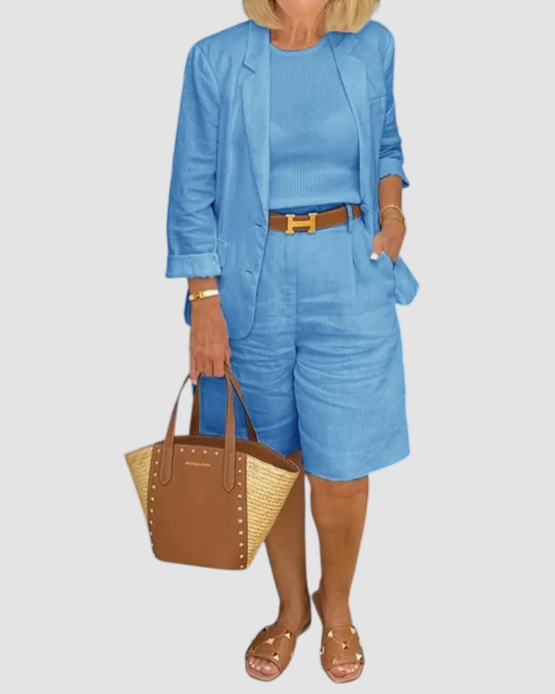 Madelein – Lässiges Zweiteiliges Set mit Blazer und Shorts