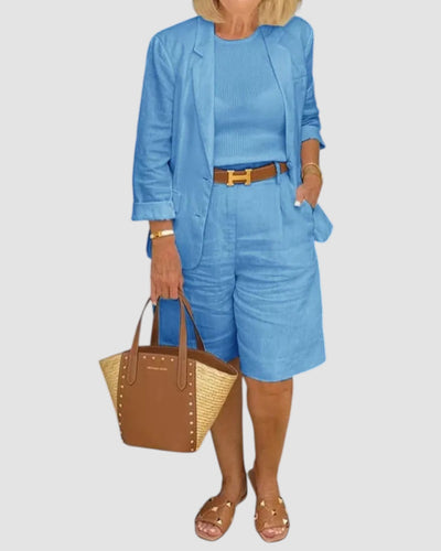 Madelein – Lässiges Zweiteiliges Set mit Blazer und Shorts