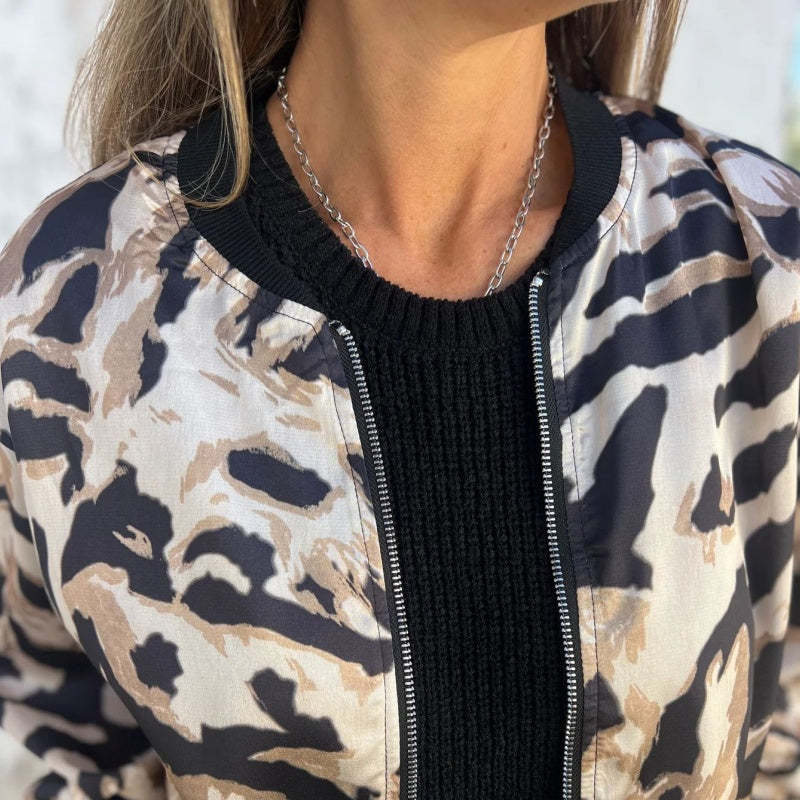 Madelon™ | Frühlingsjacke mit Reißverschluss und Zebramuster