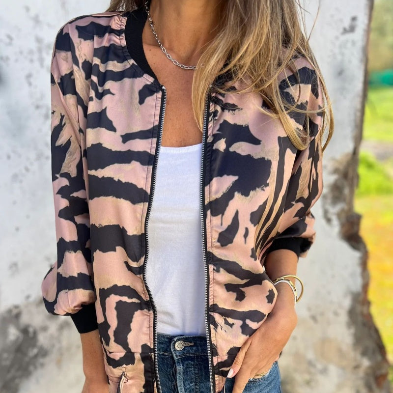 Madelon™ | Frühlingsjacke mit Reißverschluss und Zebramuster