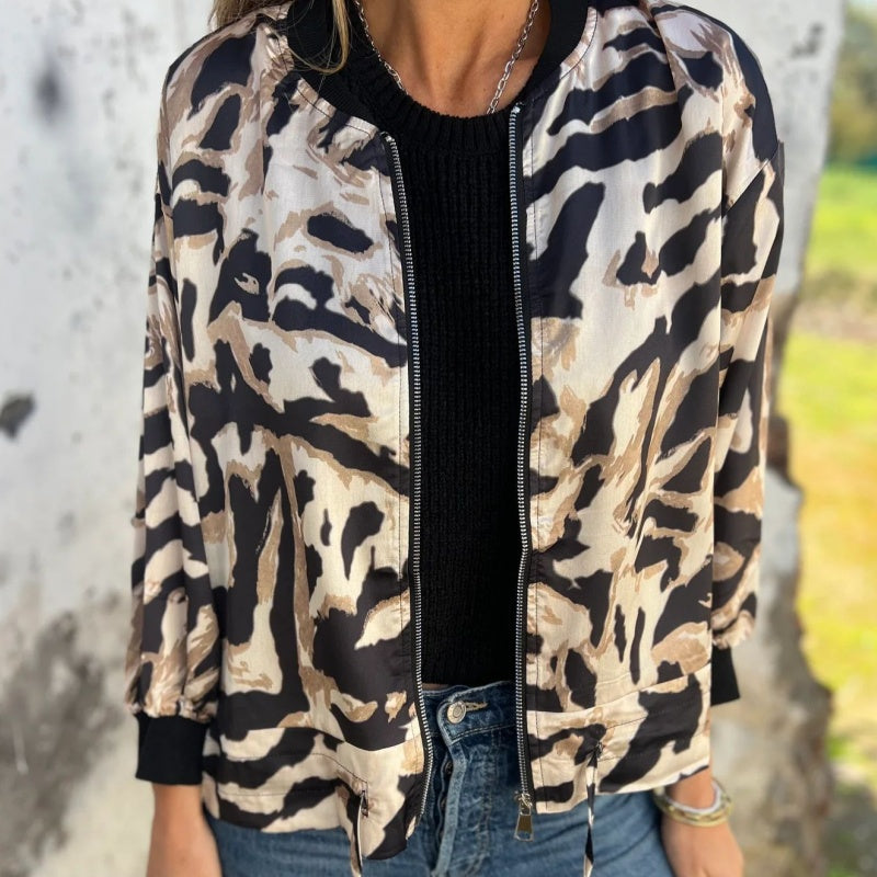Madelon™ | Frühlingsjacke mit Reißverschluss und Zebramuster