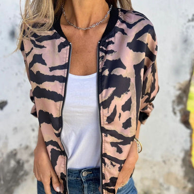 Madelon™ | Frühlingsjacke mit Reißverschluss und Zebramuster
