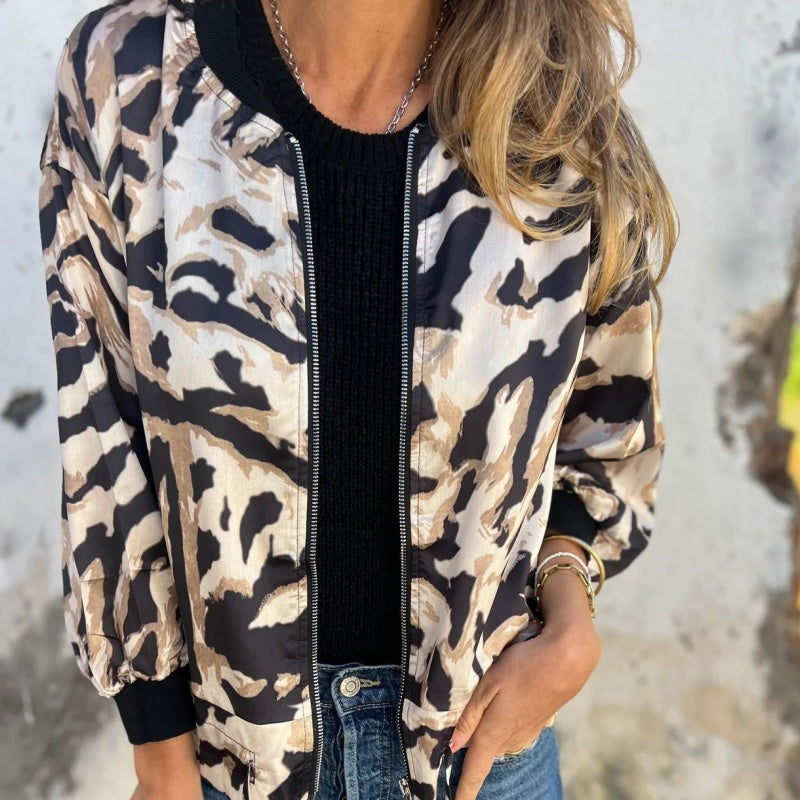 Madelon™ | Frühlingsjacke mit Reißverschluss und Zebramuster