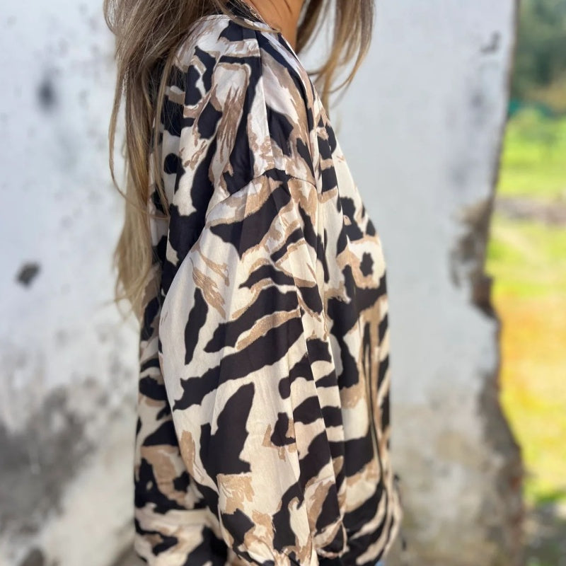 Madelon™ | Frühlingsjacke mit Reißverschluss und Zebramuster